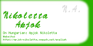 nikoletta apjok business card